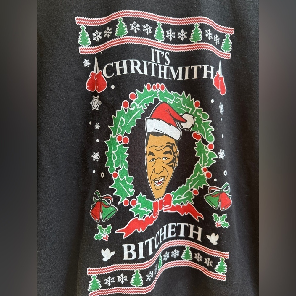 Mike Tyson Gildan Holiday Ugly Sweater Crewneck Sweatshirt Men’s Sz 3XL